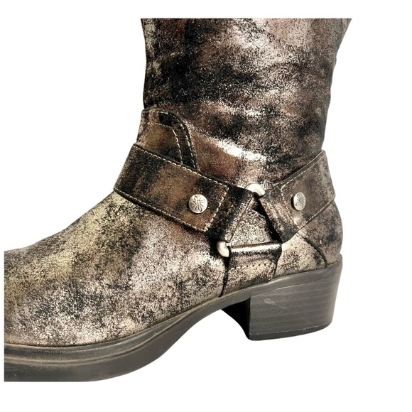 Simply Vera Metallic Mid Calf Moto Boots - Picture 5 of 11